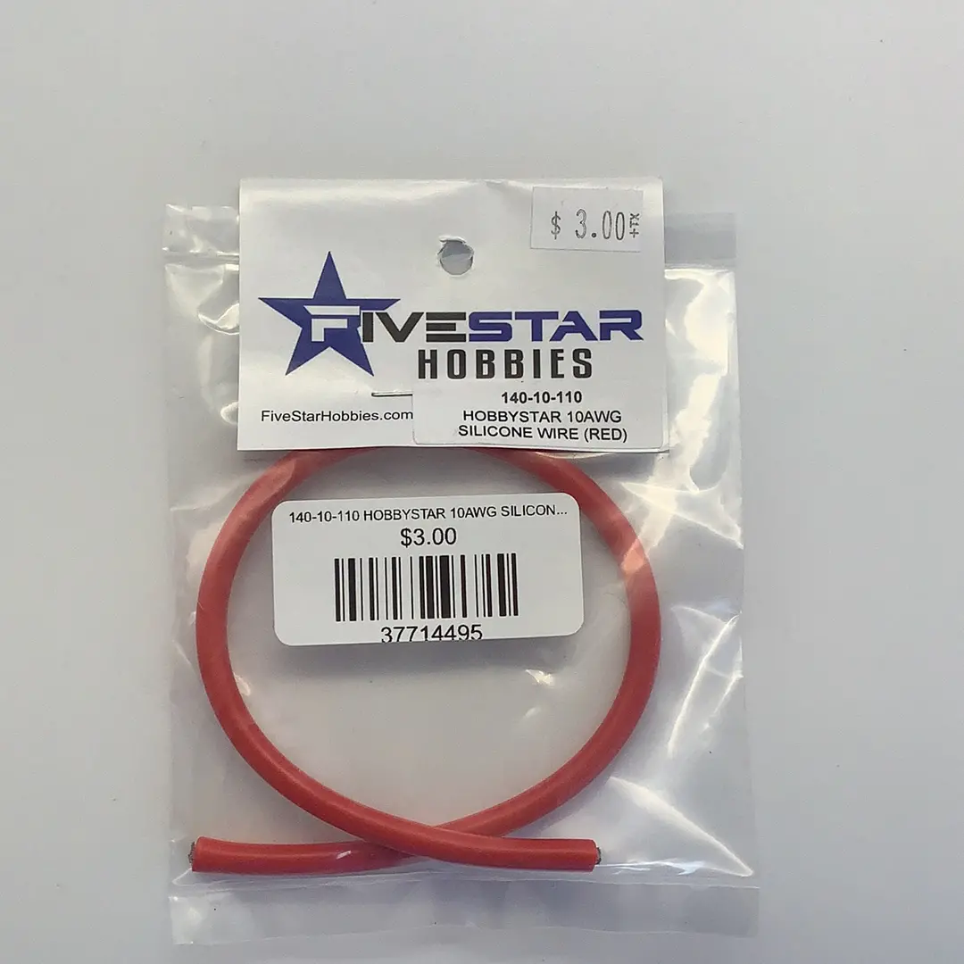 140-10-110 10Awg Silicone Wire (Red) (12In) 1