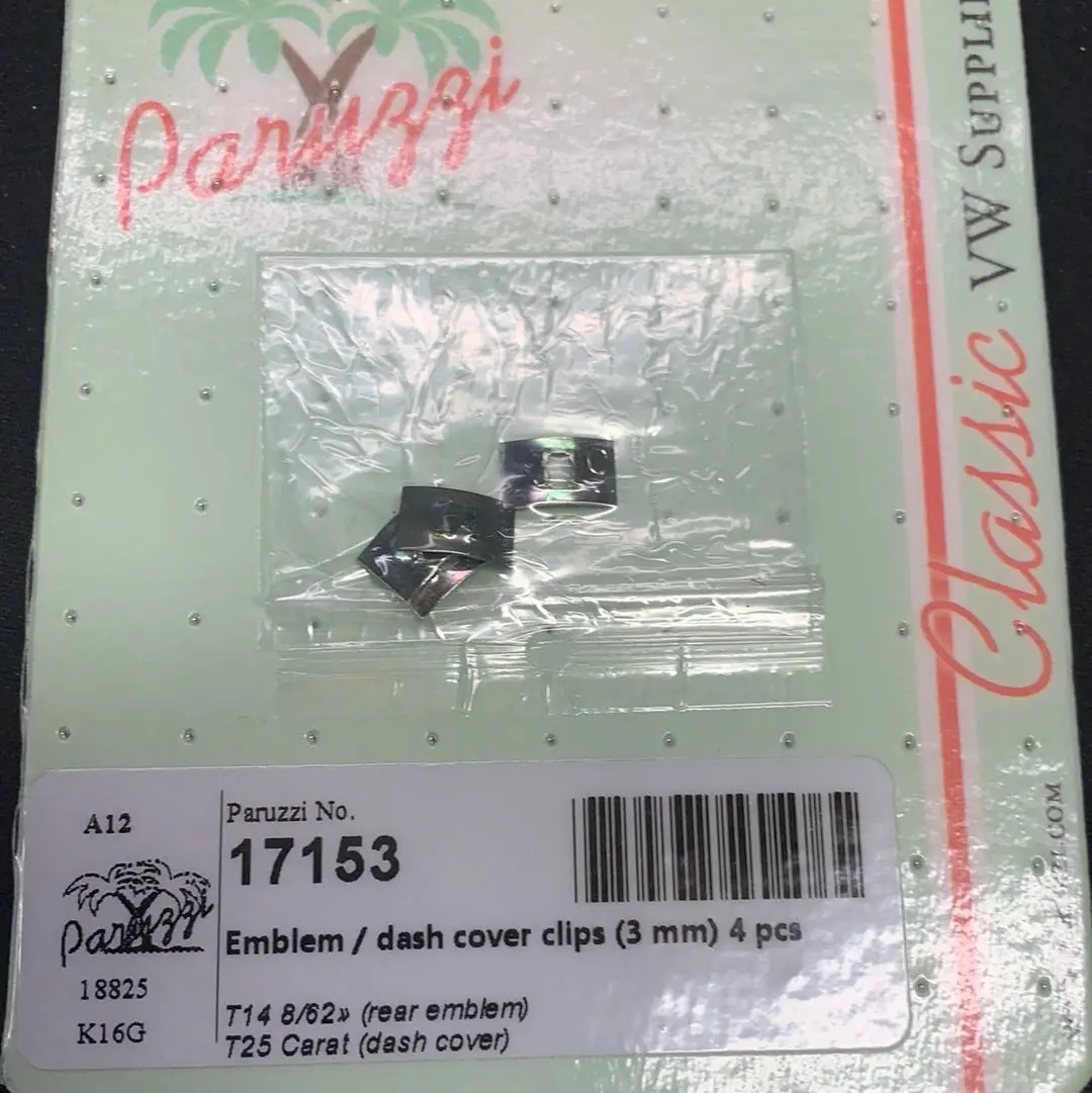 Emblem/Dash Cover Clips 3Mm, Ghia/T25 1