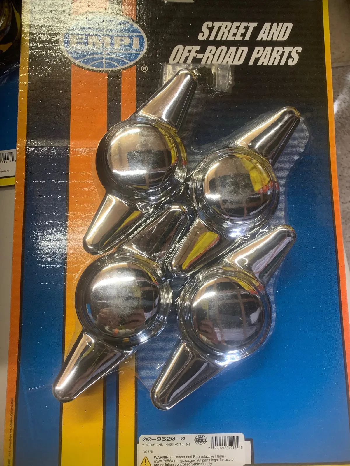 Chrome 2-Spoke Knock-Off Wheel Caps 1