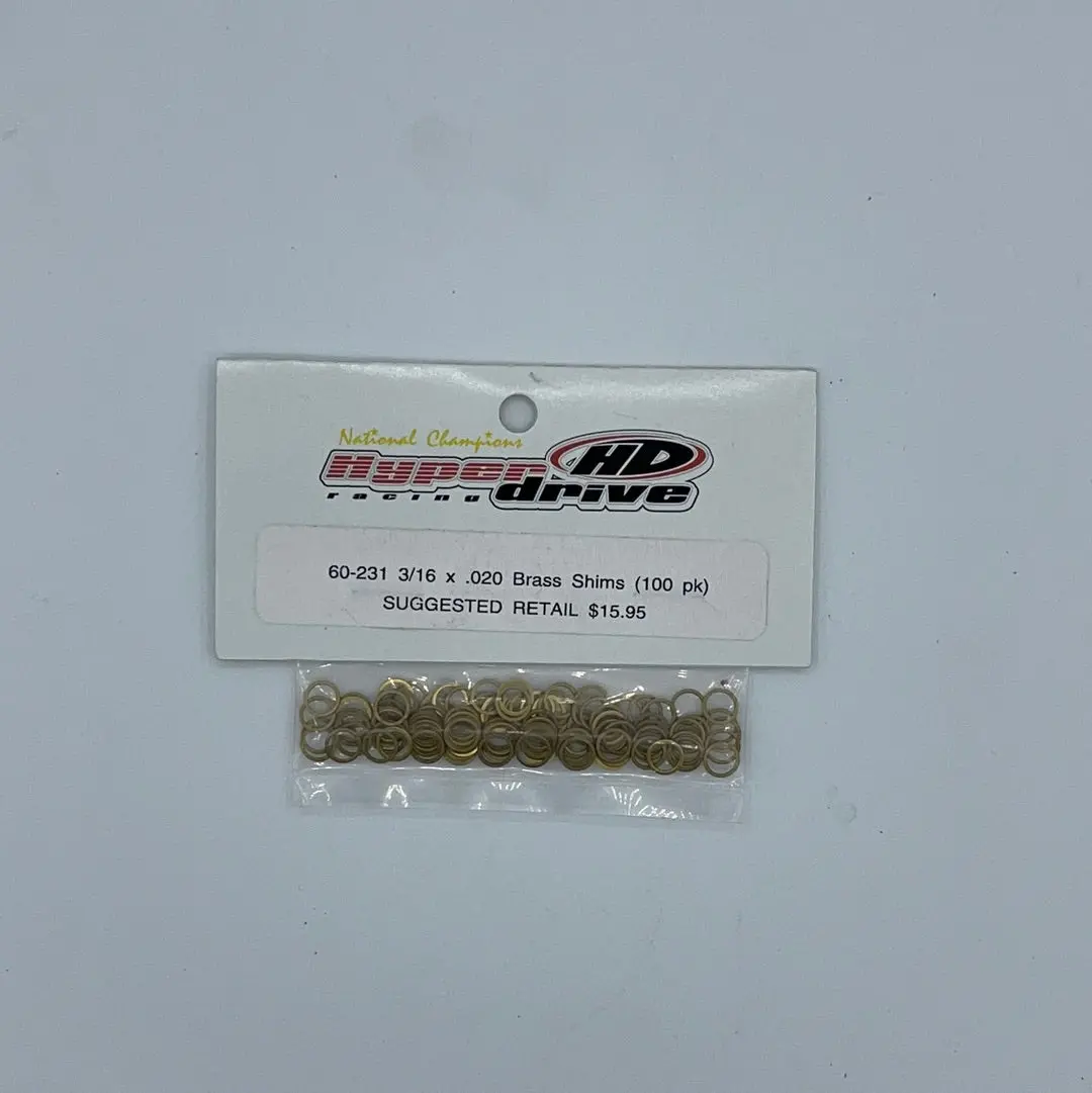 60-231 3/16" X .020 Brass Shims (100Pk) 1