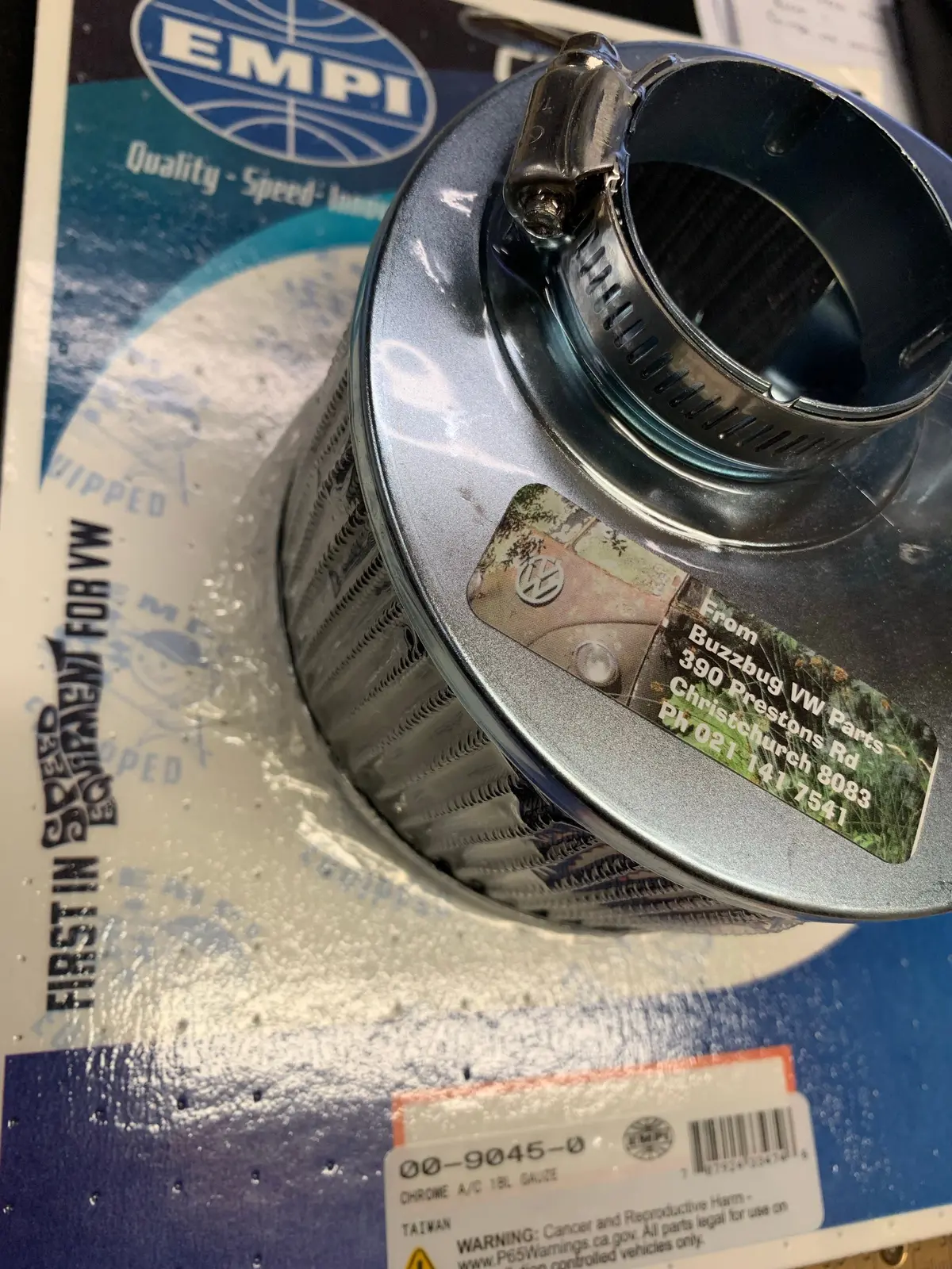 Air Filter Round High, Vw Carb 1