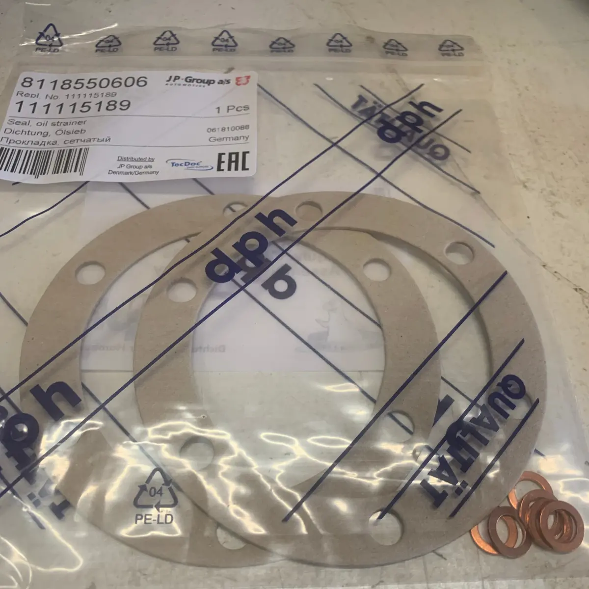 Oil Strainer Gaskets 36Hp 1