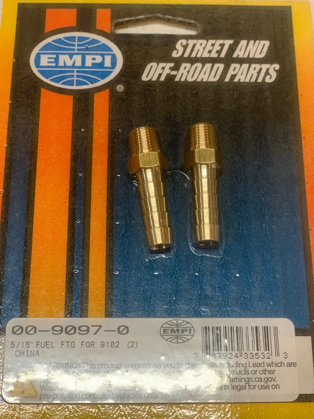Straight Brass Fuel Fittings, Male 1/8" Npt X 5/16" Barbed 1