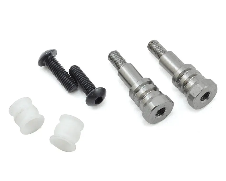 2600T B6 / B6d / B6.1 / B64 Titanium Shock Stand-Offs, Fin Design, Long W/ Bushings 1