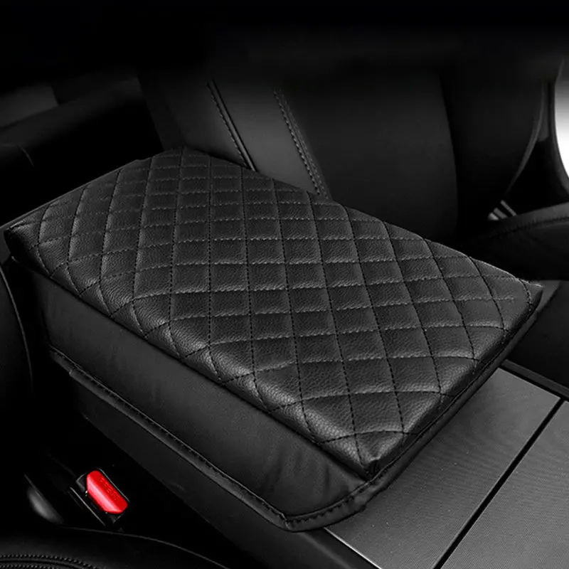 Leather Armrest Cover For Tesla Model 3 Highland / Model Y Juniper 1