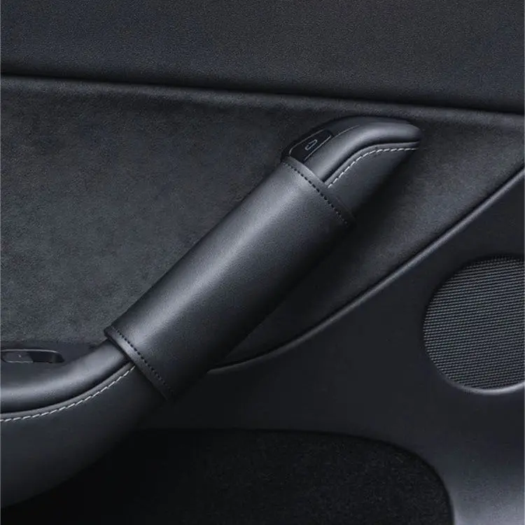 Leather Inner Door Handle Cover For Tesla Model 3 Model Y (4 Pcs) 1