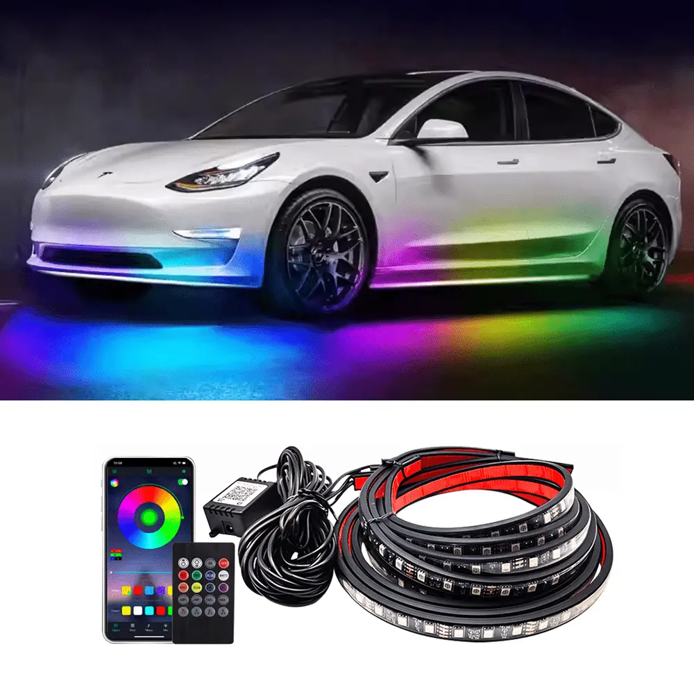 Led Chassis Ambient Lights For Tesla Model 3/Y (4Pcs) 1