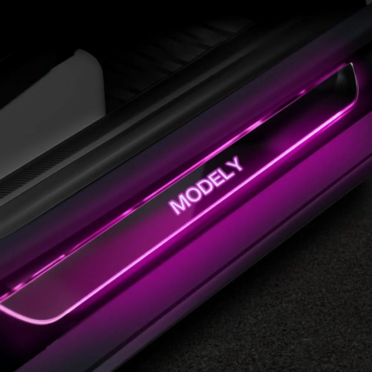 Led Colorful Lights Illuminated Door Sills For Tesla Model Y/3/S/X 1