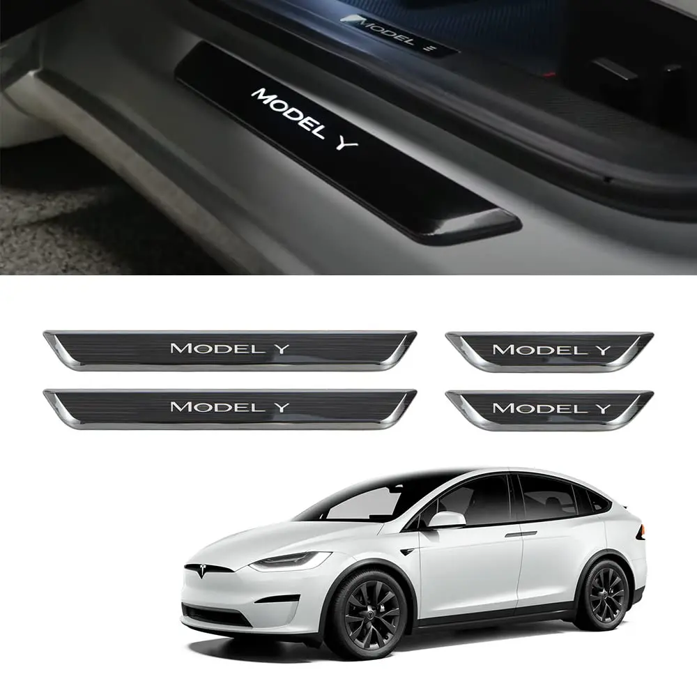 Led Illuminated Welcome Pedal Door Sill Protector For Model Y / 3 | Tesery 1