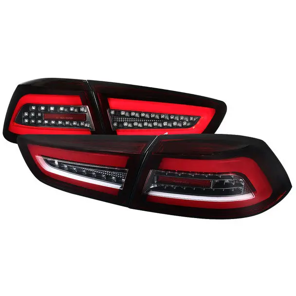 Mitsubishi 2008-2017 Lancer / 2008-2015 Lancer Evo X Sedan Red Bar Led Tail Lights (Black Housing/Red Lens) 1