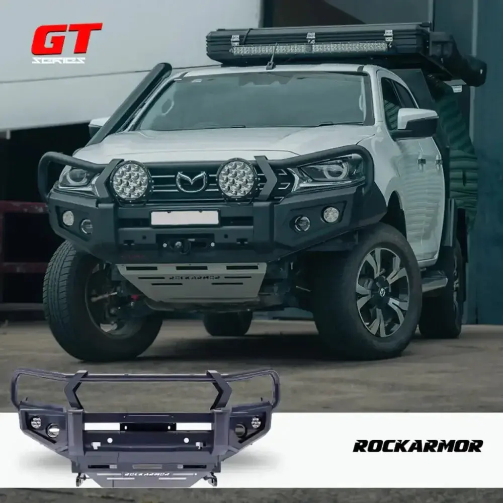 Mazda Bt50 2020+ (Full Bar Replacement) Rockarmor Gt Steel Hoop Bullbar 1