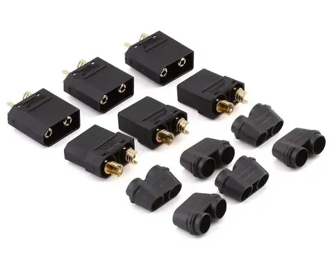 Mcl4269 Xt90 Connectors (Black/ 3 Female + 3 Male) 1