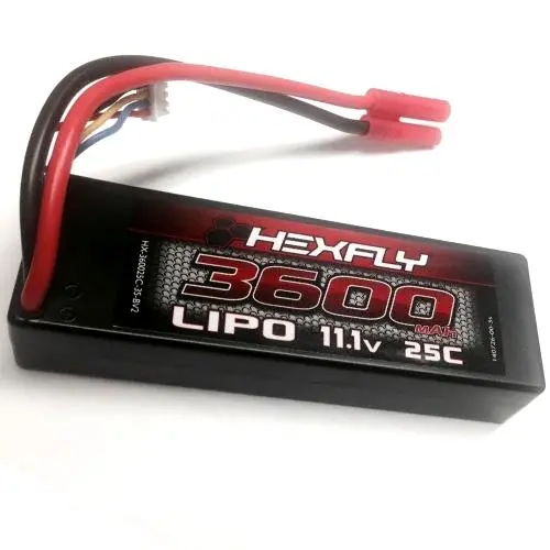 Hx-360025C-3S-Bv2 3600Mah 11.1V 25C Lipo With Banana 4.0 1