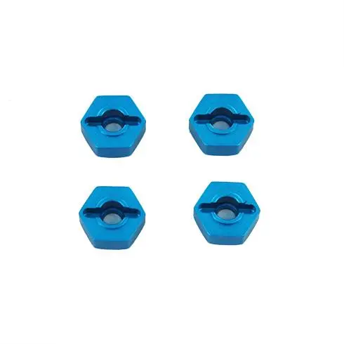 02134B Aluminum Wheel Hex (4Pcs) (12Mm) (Blue) 1