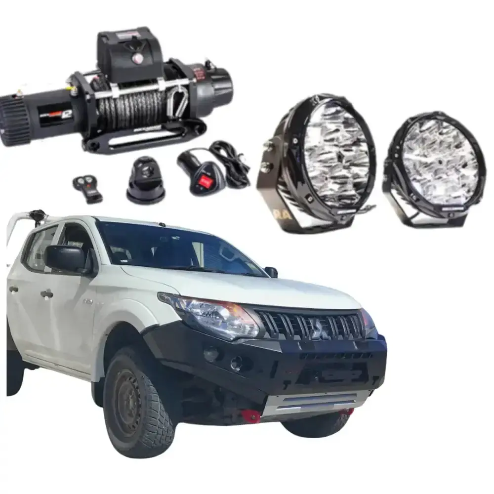 Mitsubishi Mq Triton (Full Bar Replacement) Rockarmor Gt Steel Hoopless Bullbar Combo 1