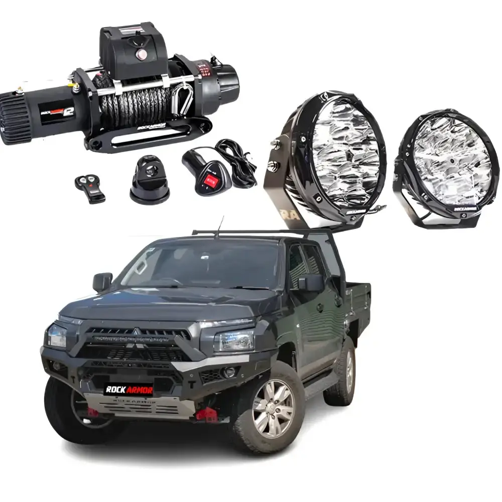 Mitsubishi Mv Triton 2024 Rockarmor Gt Hoopless Bullbar Combo Pack 1