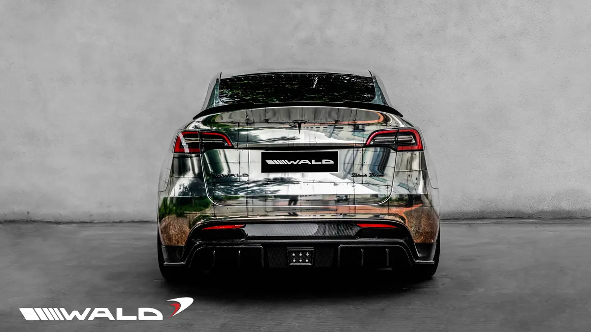 Wald Spacex Carbon Fiber Rear Diffuser W/Led For Tesla Model Y 1