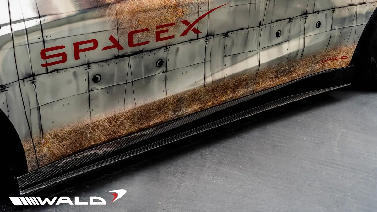 Wald Spacex Carbon Fiber Side Skirts For Tesla Model Y 1