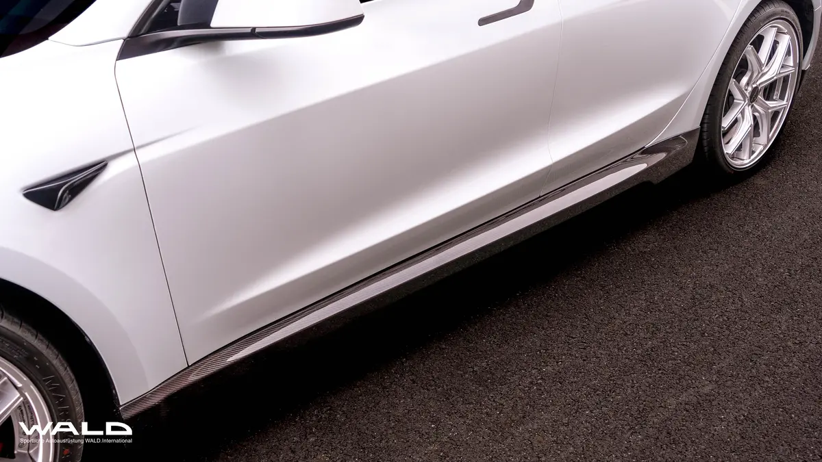 Wald Dry Carbon Fiber Side Skirts For Tesla Model 3 Highland 2023+ 1