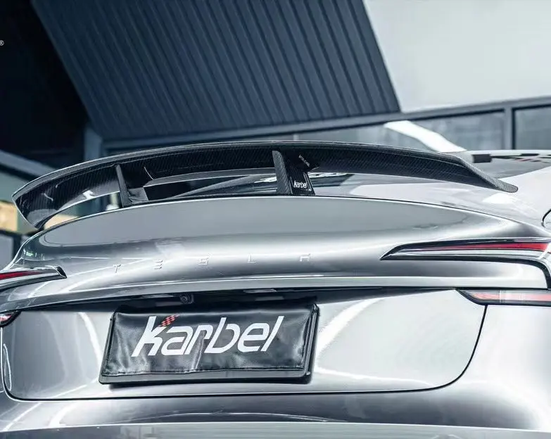 Karbel Dry Carbon Fiber Rear Wing Spoiler For Tesla Model 3 Highland 2023+ 1