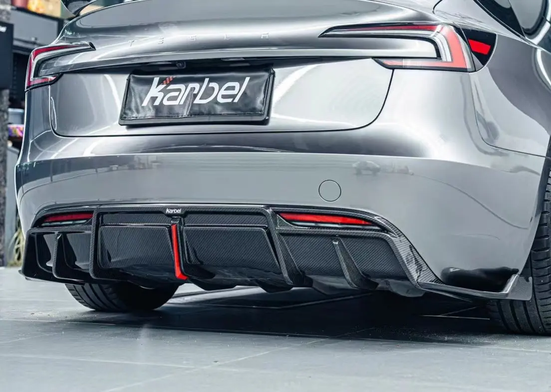 Karbel Dry Carbon Fiber Rear Diffuser For Tesla Model 3 Highland 2023+ 1