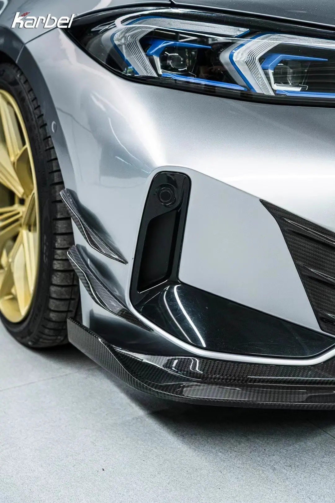 Karbel Carbon Dry Carbon Fiber Front Bumper Canards For Bmw 3-Series G20 Lci 2022+ 1