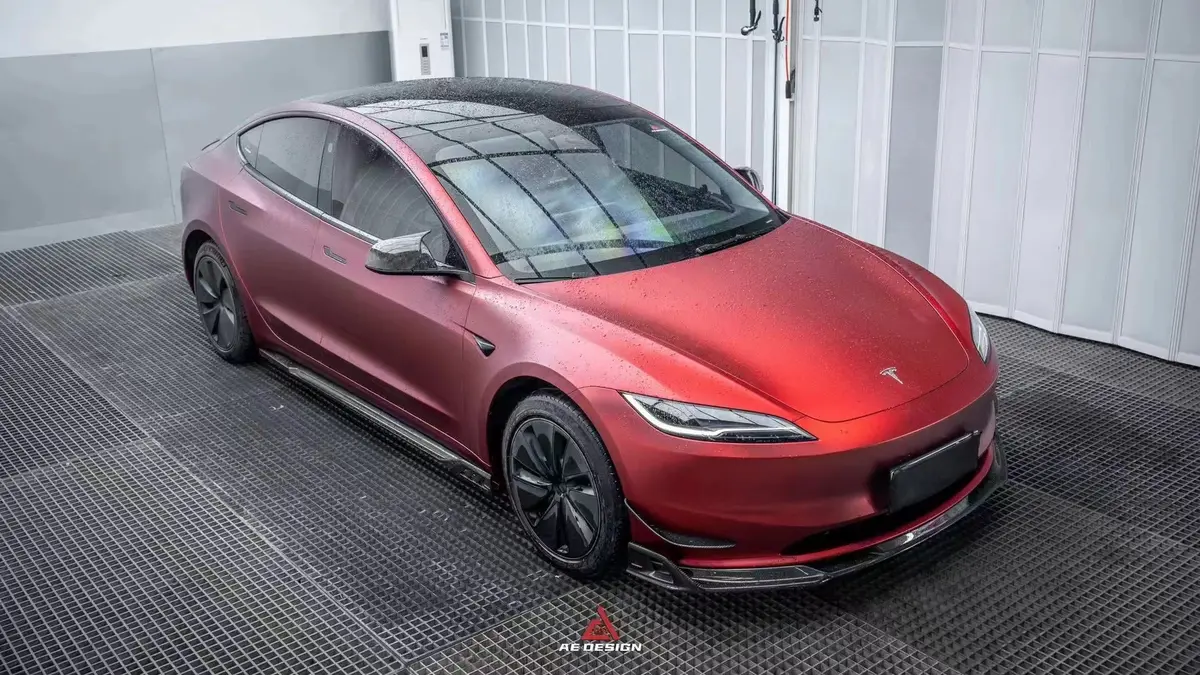Armor Extend Carbon Fiber Front Lip Spoiler Tesla Model 3 2023+ 1