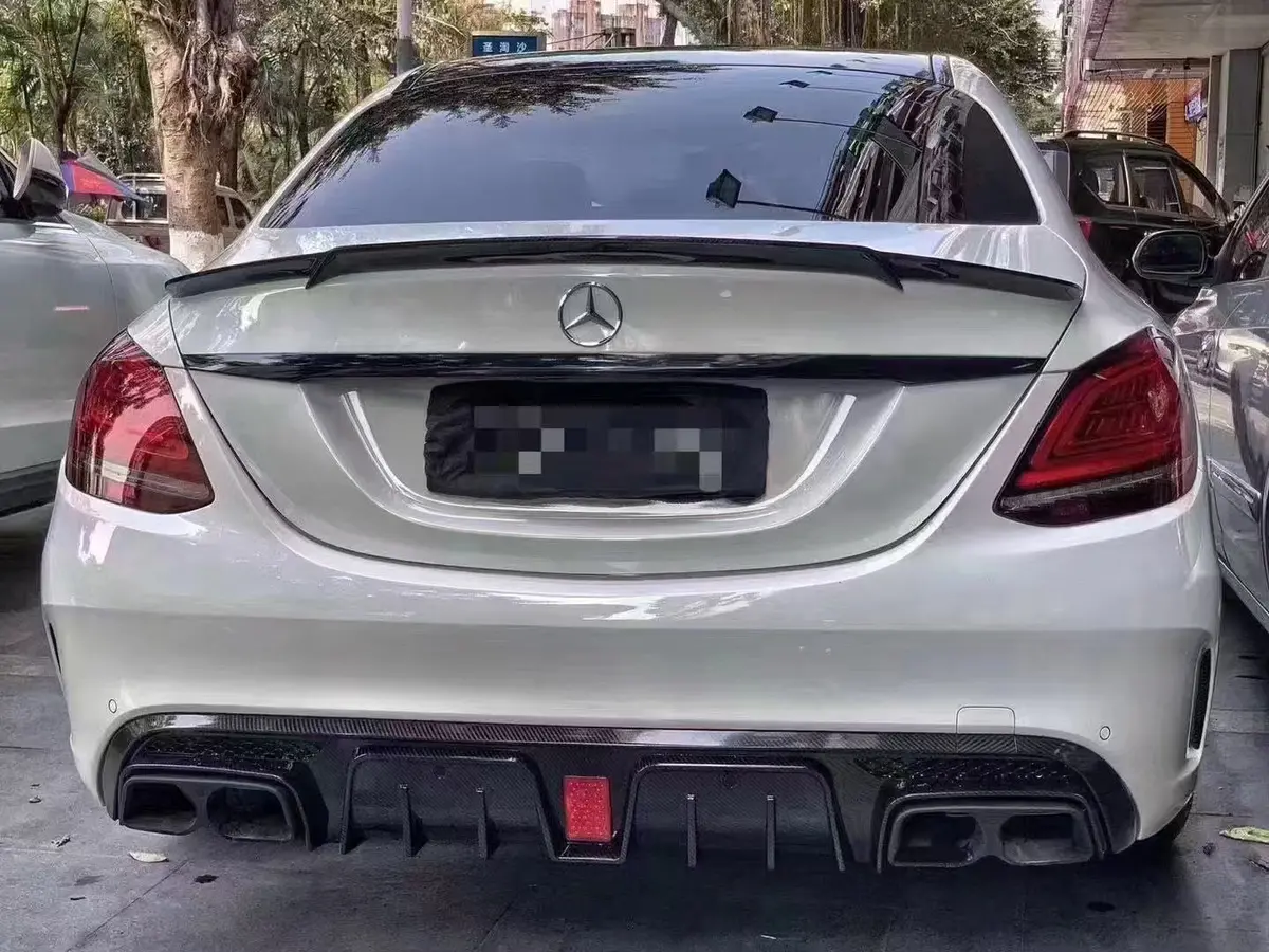 Brabus Style Carbon Fiber Rear Diffuser For Mercedes-Benz C-Class W205 Amg 1