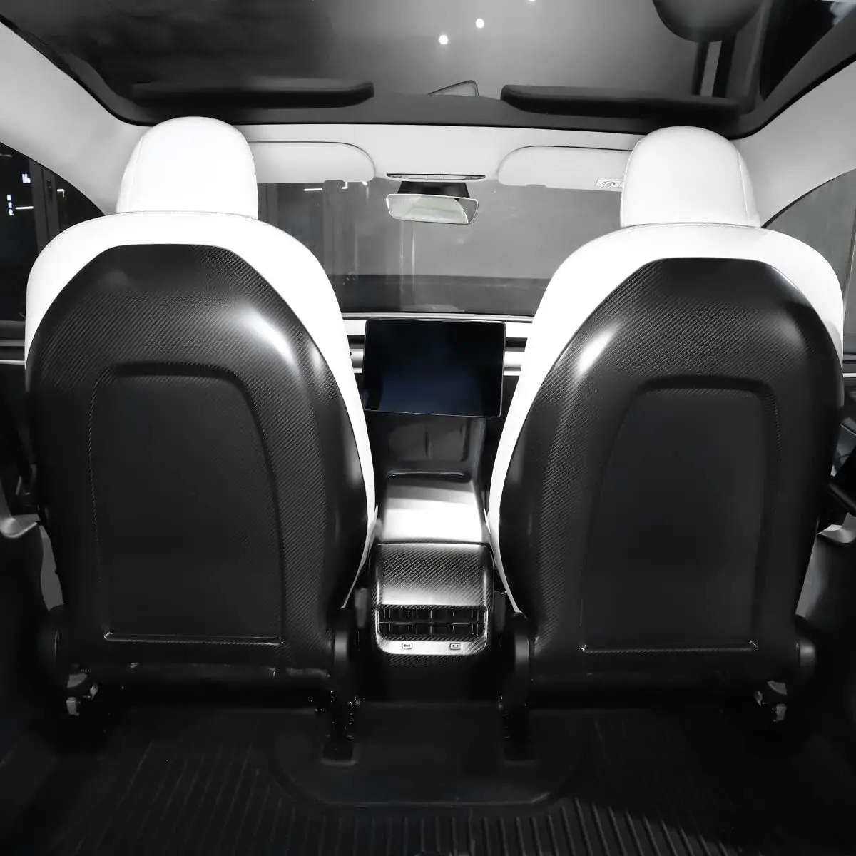 Full Back Seat Replacement For Model 3 / Y - Carbon Fiber Interior Mods 1