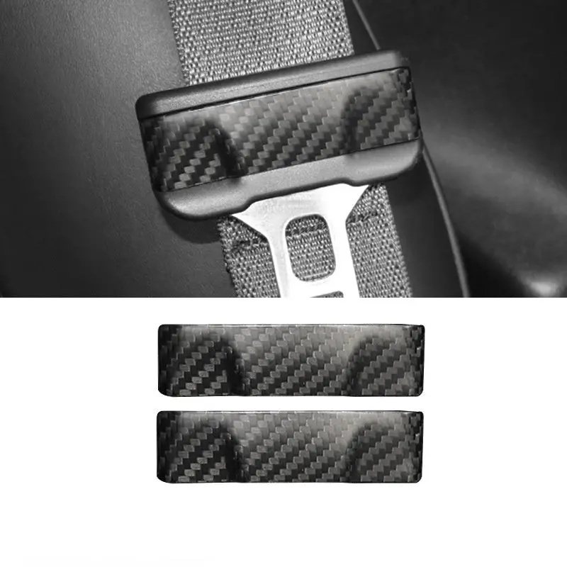 Model 3 / Y Seat Belt Buckle Cover Trim - Carbon Fiber Interior Mods（2Pcs） 1