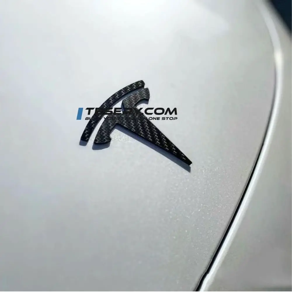 Model 3 / Y T Logo Overlay Front & Rear - Real Carbon Fiber Exterior 1