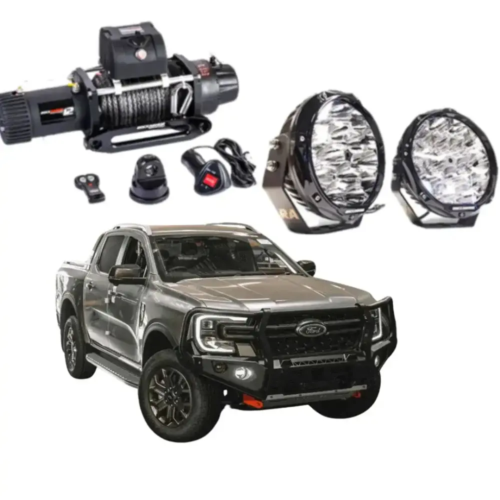 Next Gen Ford Ranger 22+ Rockarmor Gt Steel Hoop Bullbar Combo 1