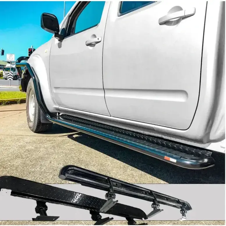 Nissan Navara D40 2005-2015 Thai & Spanish Rockarmor Steel Rockslider Side Steps 1