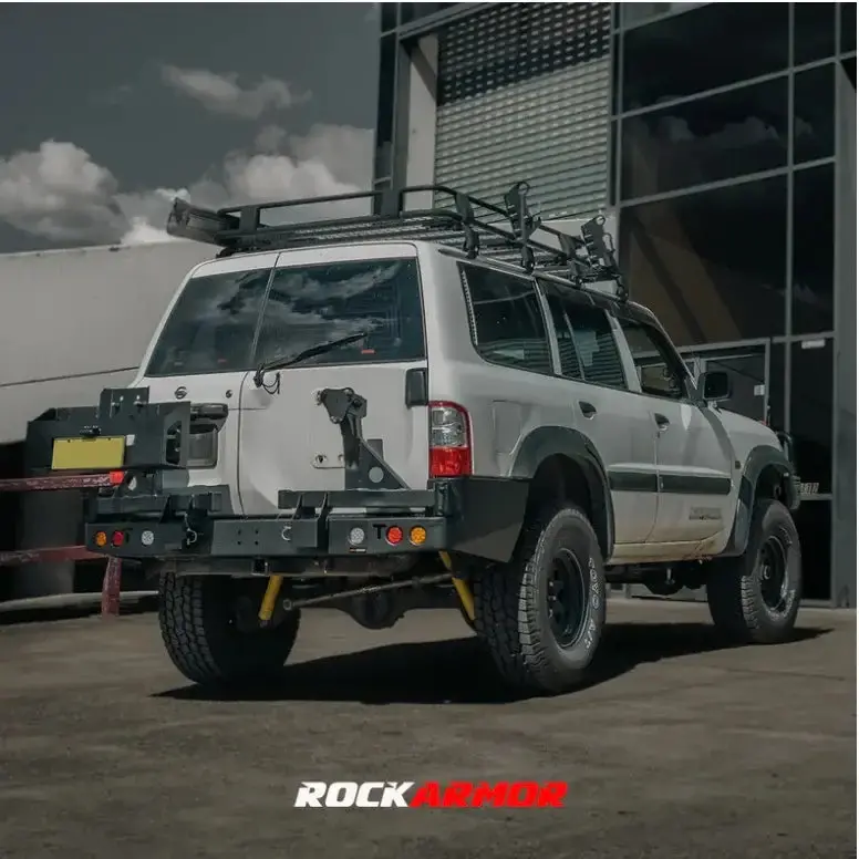 Nissan Patrol Y61 Gu1,2,3 1997-20004 And Gu Wagon Rockarmor Steel Dual Wheel Carrier 1