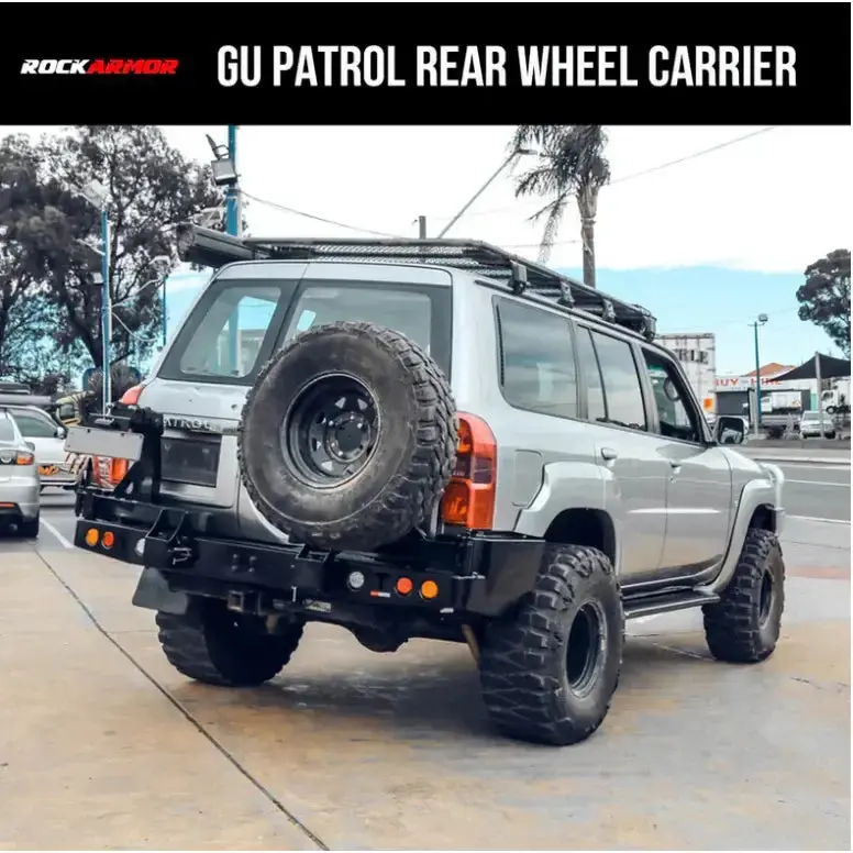 Nissan Patrol Y61 Gu4 2004 - 2016 Models Rockarmor Steel Dual Wheel Carrier 1