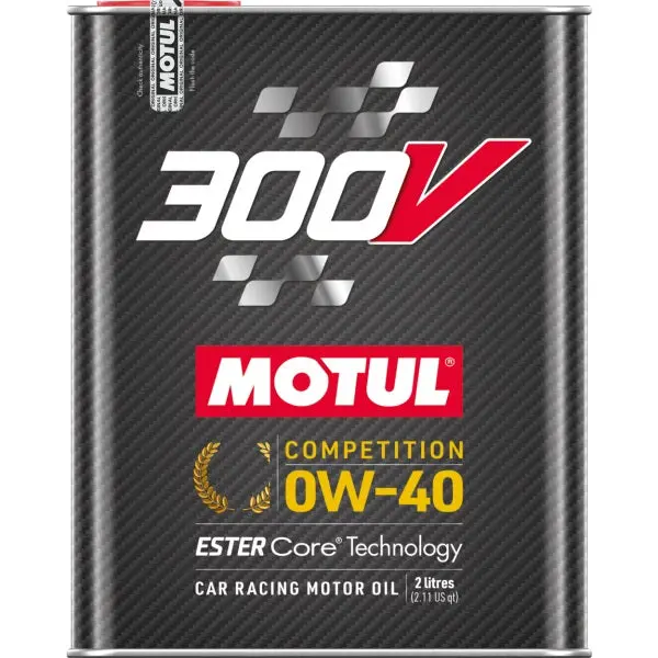 Motul 300V 0W-40 Competition Car Racing Motor Oil Full Synthetic Engine Lubricant 2 Liter High Performance 4-Stroke Ester Core 1