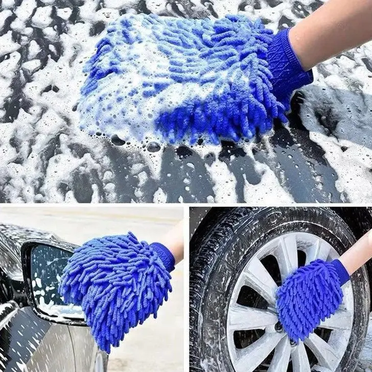 Premium Chenille Car Wash Gloves (2-Pack) | Scratch-Free | Super Absorbent | 3 Colors 2