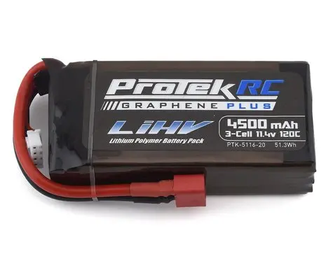 Ptk-5116-20 4500Mah 11.4V 120C Shorty Battery W/T Plug 1