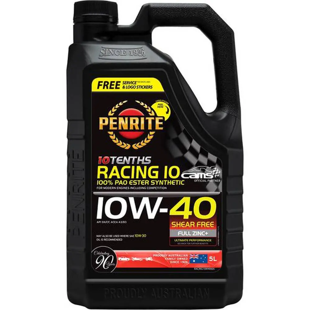 Penrite 10 Tenths Racing 10 Engine Oil - 10W-40 5 Litre 1