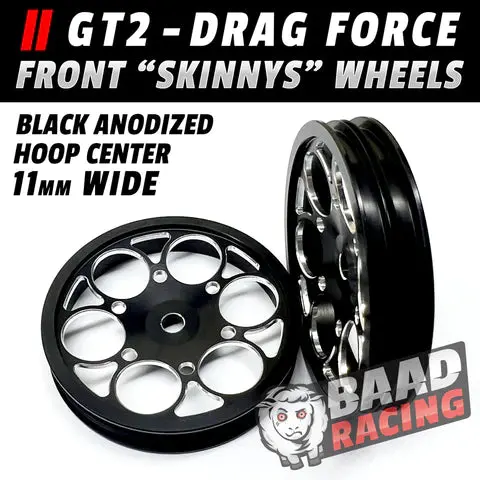 Baad01 Gt2 "Skinnys" - Glue Type Front Wheels - Hoop Centers - Black 2