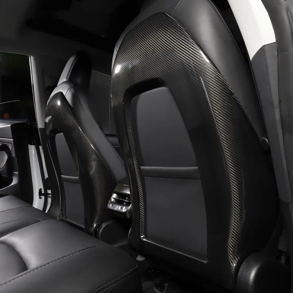 Back Seat Cover For Model 3 / Y - Real Carbon Fiber Interior Mods 1