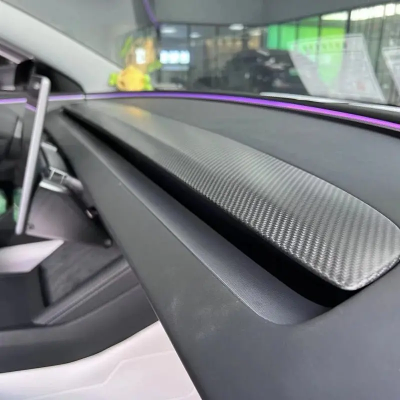 Real Carbon Fiber Replacement Dashboard Cover For Model Y Standard 2