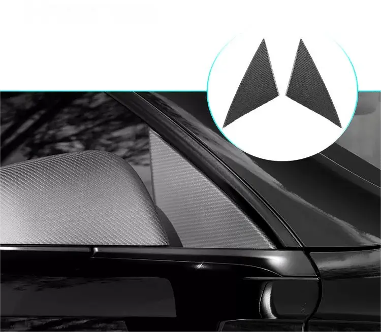 Real Dry Carbon Fiber A-Pillar Accent Overlays For Model 3 / Y 1