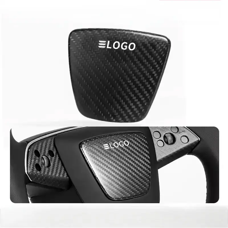Real Dry Carbon Fiber Airbag Trim Cover For Model Y Juniper & Model 3 Highland 2