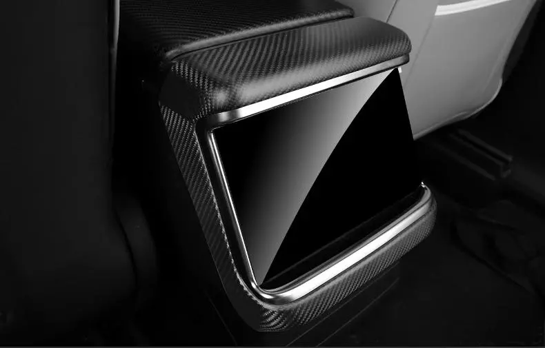 Rear Screen Air Outlet Frame Dry Carbon Fiber Overlay For Model S/X 2021+ 2