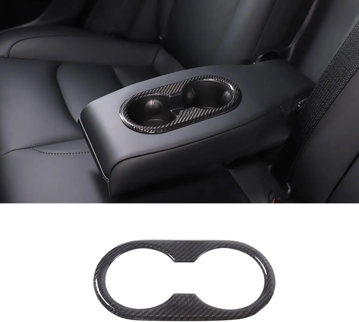 Rear Seat Water Cup Holder Trim Interior Accessories For Tesla Model 3 / Y 1