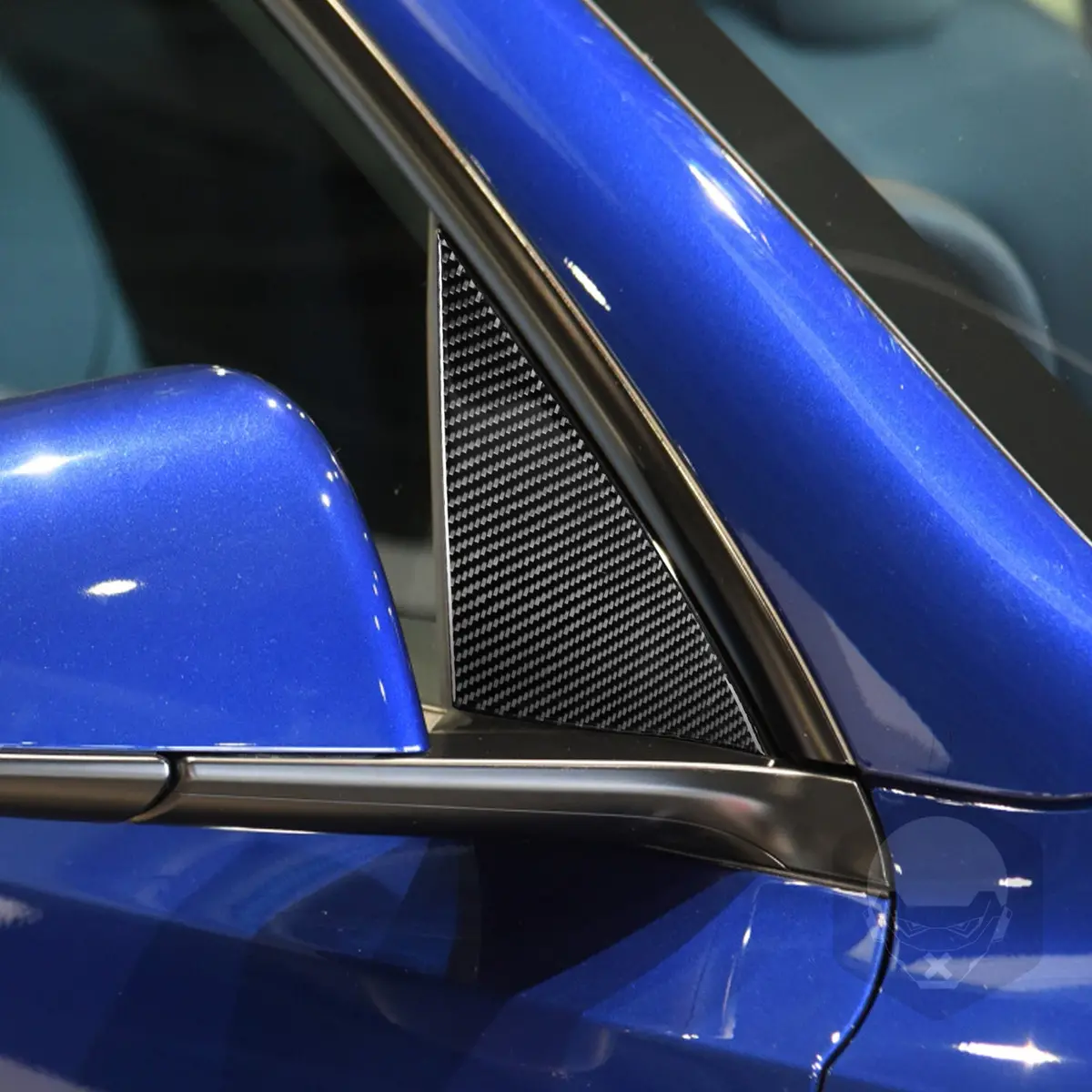 Carbon Fiber Triangle Window Trim For Model Y 2020-2025.03 | Mirror Area | Self-Adhesive 1