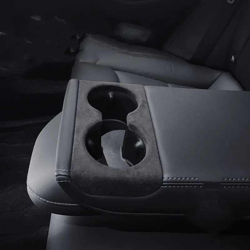 Alcantara Rear Cup Holder Cover For Model 3 Highland / Model Y Juniper | Water-Resistant 1