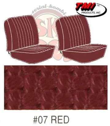 Front Seat Covers, Kombi 1967-73 Red 1