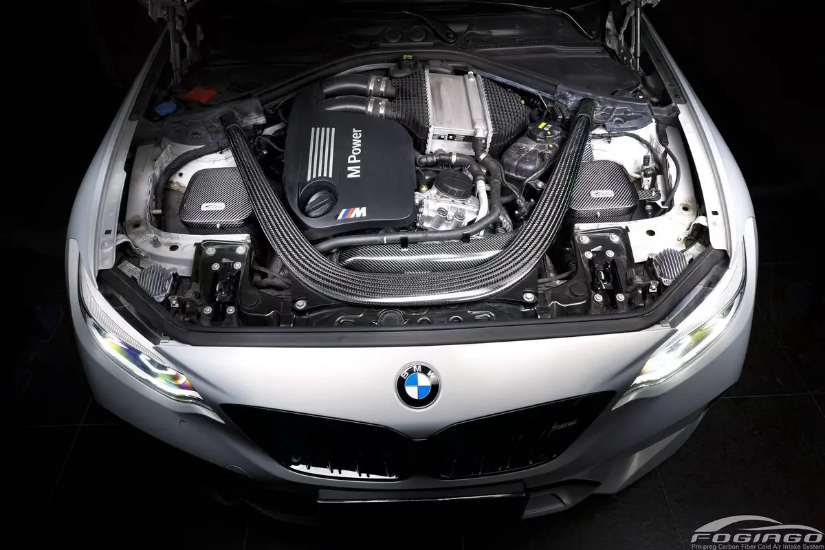 Fogiago Dry Carbon Fiber Cold Air Intake System For Bmw F87 M2 Competition S55 Engine 1